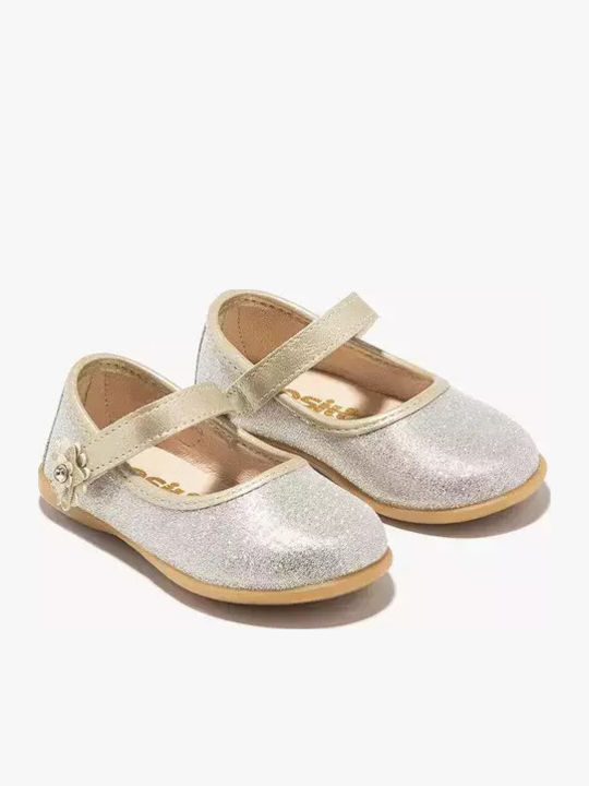 Kids Ballerinas with Hoop & Loop Closure Gold