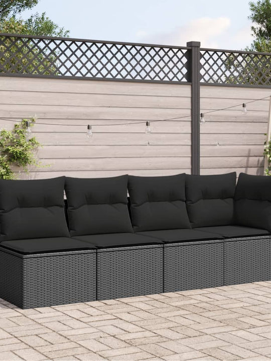 Canapea Cu Patru Locuri De Exterior Din Rattan Cu Perne 55x55x69cm