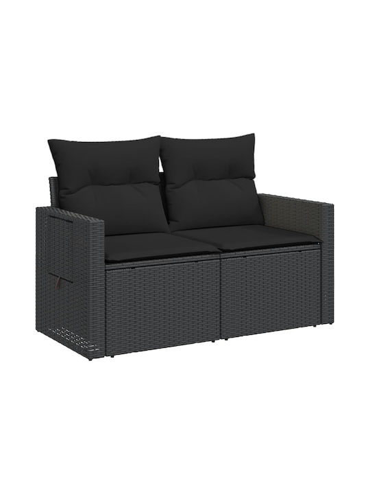 Zweisitziges Sofa Außenbereich Rattan mit Kissen 124x55cm
