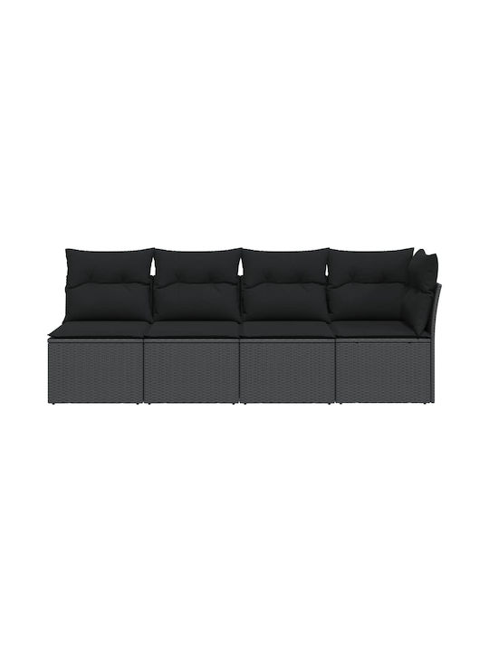Canapea Cu Patru Locuri De Exterior Din Rattan Cu Perne 55x55x69cm