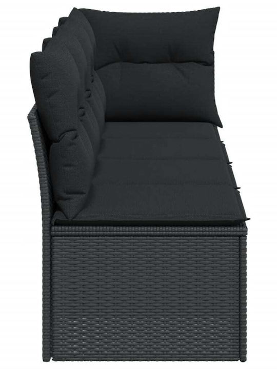 Canapea Cu Patru Locuri De Exterior Din Rattan Cu Perne 55x55x69cm