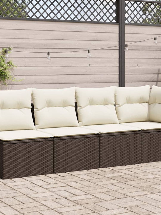 Canapea Cu Patru Locuri De Exterior Din Rattan Cu Perne 55x55x69cm