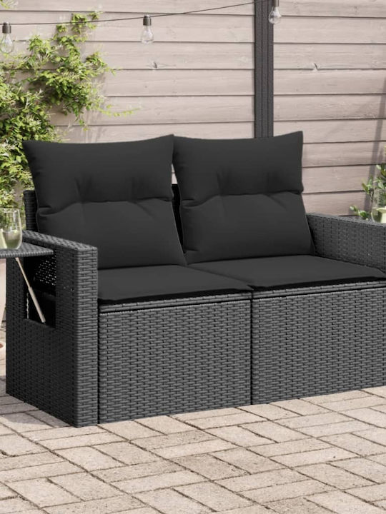 Zweisitziges Sofa Außenbereich Rattan mit Kissen 124x55cm