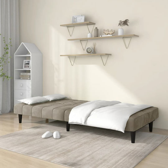 Doppelsitzer Sofa Bett Samt Hell Grau 200x84.5x69cm