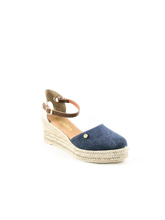 Ragazza Damenplattformen im Espadrilles-Stil Blau