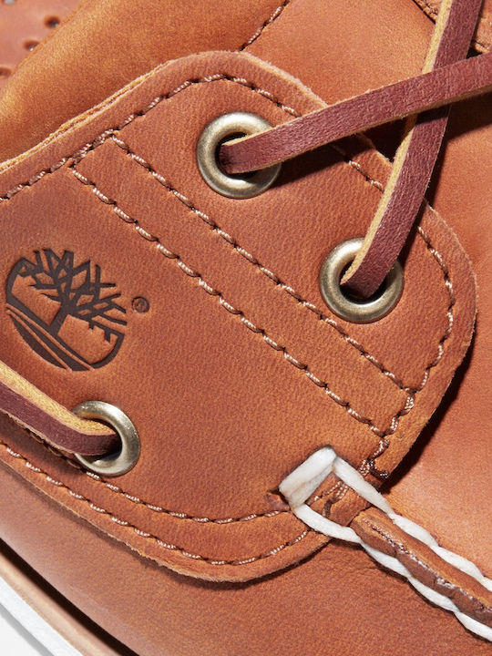 Men's Leather Boat Shoes Tabac Brown