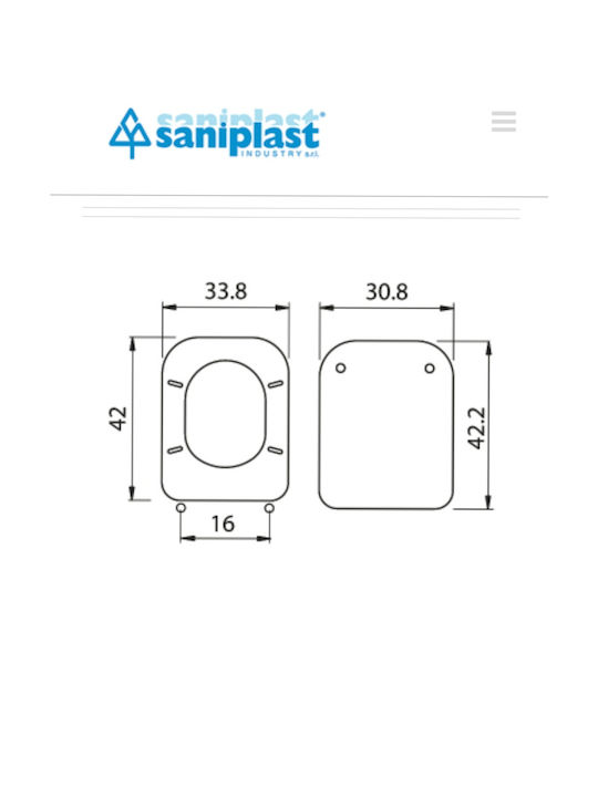 Saniplast Капак за тоалетна Пластмаса