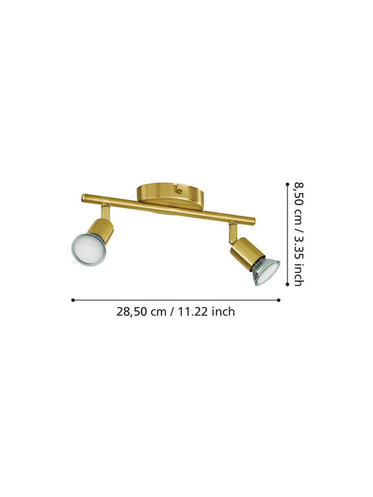 Eglo Double Spot with Socket GU10 in Bronze Color