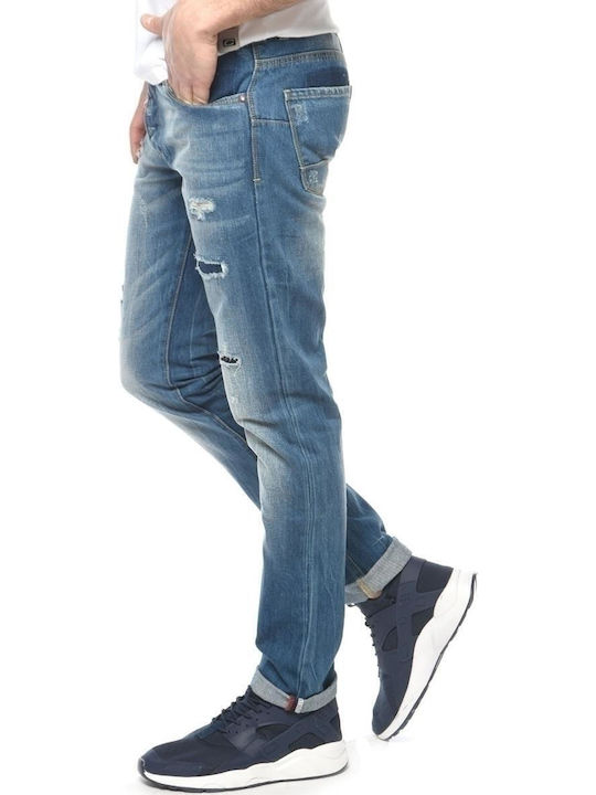 Herren Jeanshose Schlank Anwendung Blau
