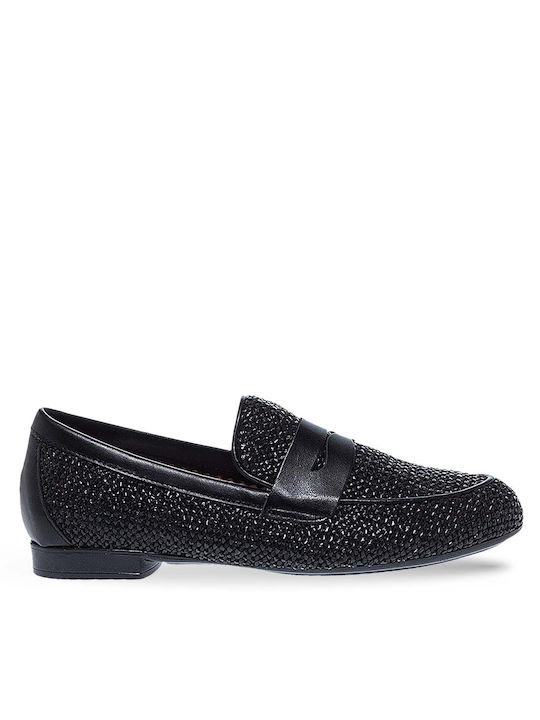 Maison Minrelle Leder Damen Loafers in Schwarz Farbe