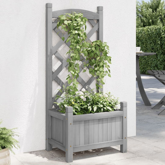 vidaXL Pot Wooden Grey 30cm.
