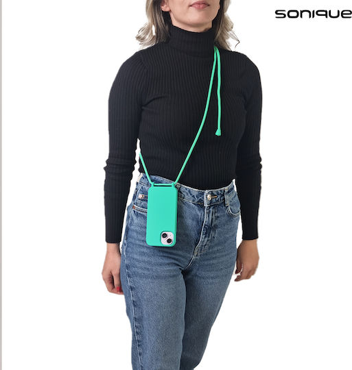 Sonique Back Cover Silicone 0.5mm with Strap Light Blue (Galaxy A55)
