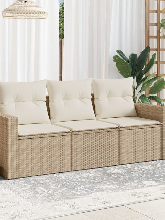 vidaXL Outdoor Sofa Rattan with Cushions 55x55x69cm