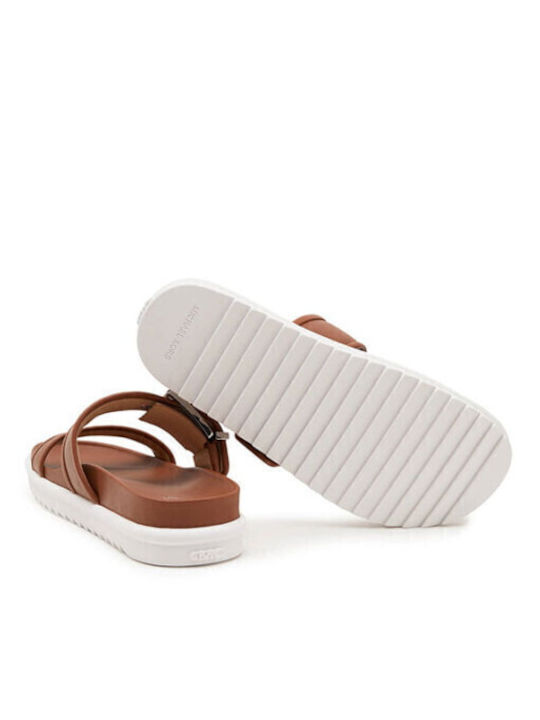 Women's Flat Sandals in Brown Color