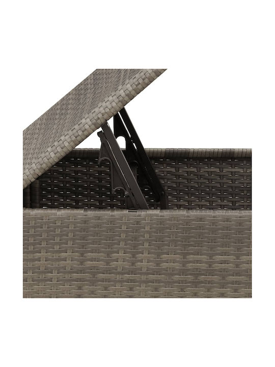 Scaun de Grădină Rattan cu pernă Gri 1buc 55x55x37cm