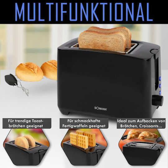 Bomann Toaster 2 Slots 750W Black