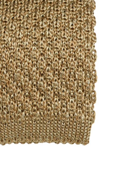 Zaza Men's Tie Silk Knitted in Beige Color