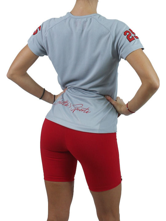 Women's Athletic Blouse Short Sleeve Fast Drying Light Blue