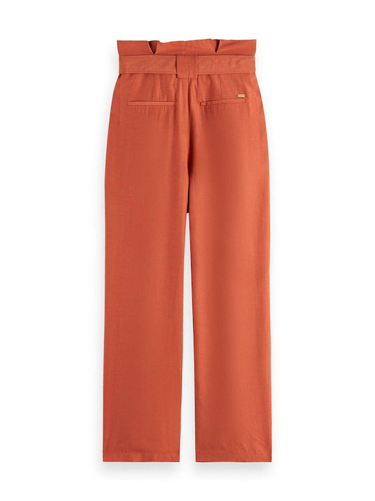 Scotch & Soda Daisy Damen Stoff Hose Terracotta