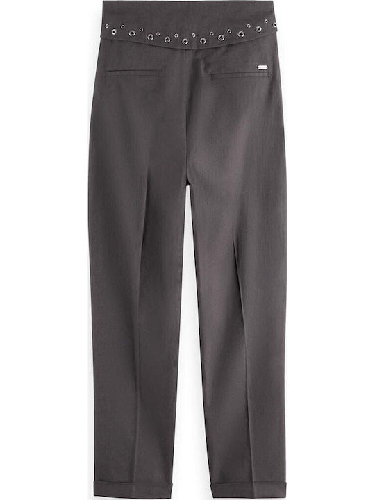 Scotch & Soda Lily Waist Flap Women's Fabric Trousers Anthracite