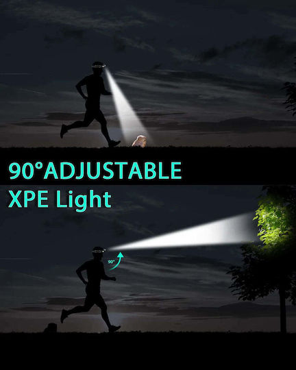 Ideahellas Rechargeable Headlamp LED IPX4 with Maximum Brightness 1600lm Black