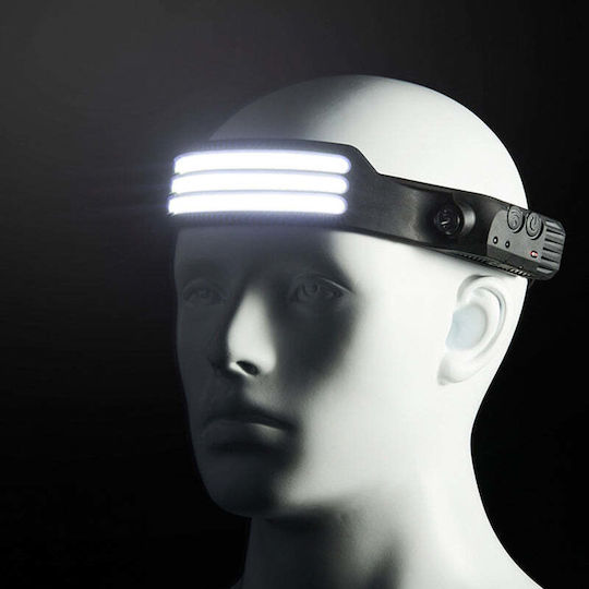 Ideahellas Rechargeable Headlamp LED IPX4 with Maximum Brightness 3000lm 3pcs Black