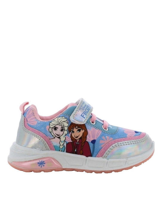 Disney Παιδικά Sneakers Ανατομικά με Σκρατς & Φωτάκια Γαλάζια