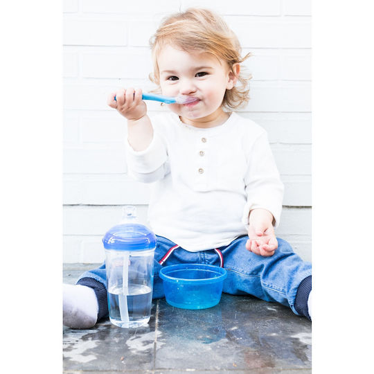 Nuby Baby Spoon made of Silicone in Case Blue