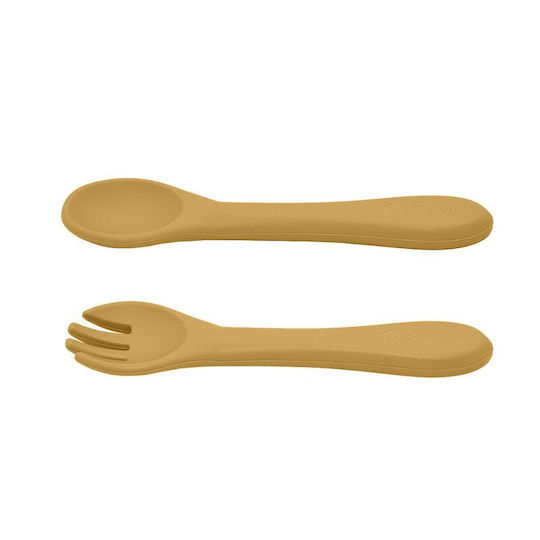Petite & Mars Baby Löffel Set aus Silikon für 6+ Monate Gelb 2 Stück