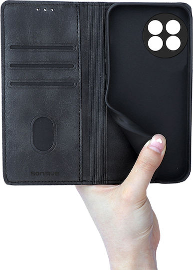 Sonique Vintage Magnet Wallet Piele artificială / Plastic / Silicon Negru (OnePlus 11)