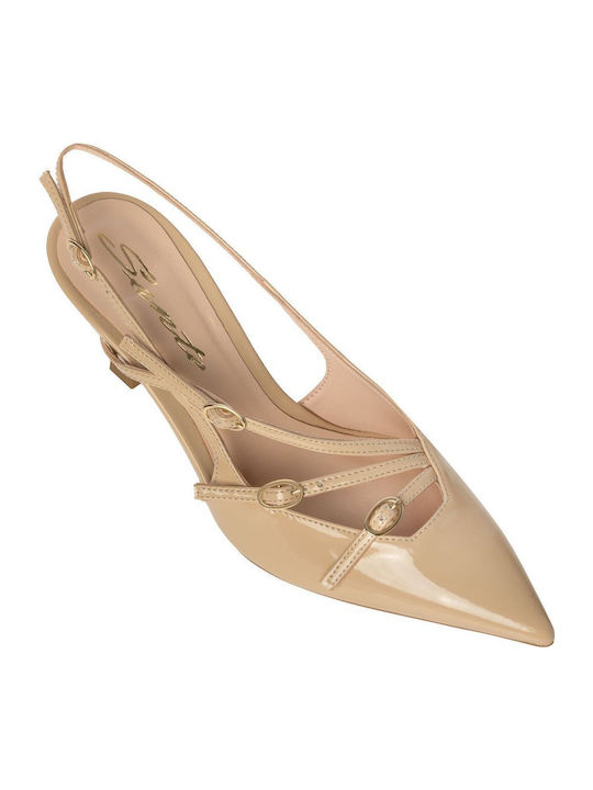 Pumps mit mittelhohem Absatz Beige