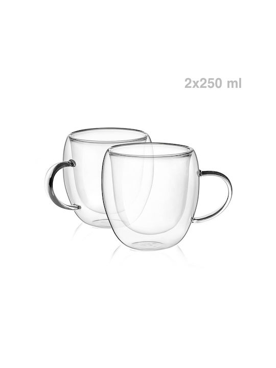 Luigi Ferrero Set of Cups Tea Glass Brown 250ml 2pcs