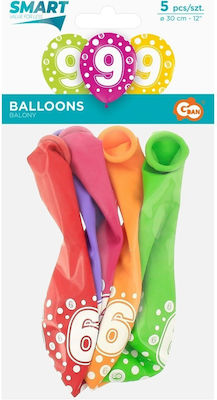 Balloons Number 9 Birthday 12" 5pcs Godan