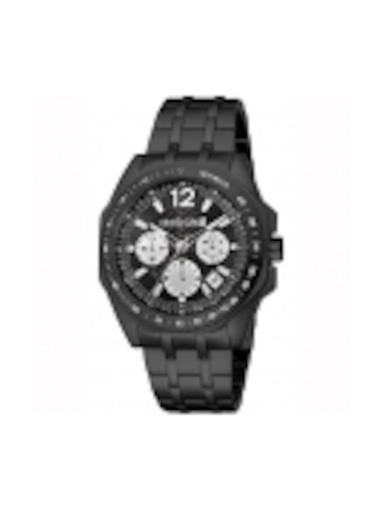 Roberto Cavalli Uhr Chronograph Batterie mit Schwarz Metallarmband