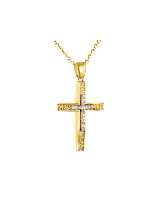 Ioannis Kosmima Women's Gold Cross 14K Double Sided with Chain