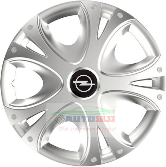Versaco Car Hubcap Set Dynamic with Opel Emblem 13" 4pcs Silver