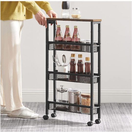 Vasagle Vasagle Metallisches Küchenwagen Mit 3 Ebenen Schwarze 41x13x77cm