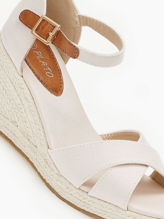 Issue Fashion Damenplattformen im Espadrilles-Stil Beige