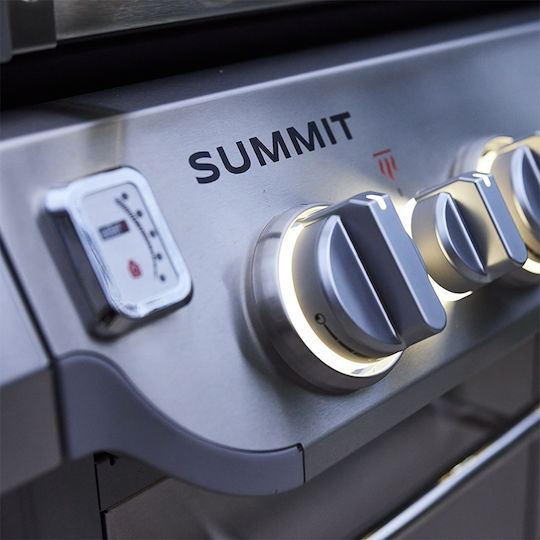 Weber Summit S Ψησταριά Υγραερίου Σχάρας 91x49εκ. με 5 Εστίες 27kW και Πλαϊνό Μάτι Υπερύθρων