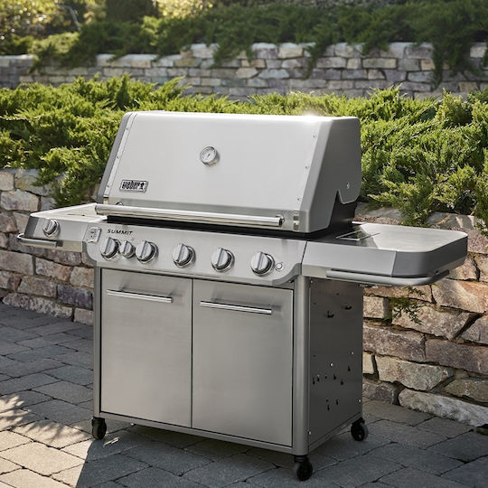 Weber Summit S Ψησταριά Υγραερίου Σχάρας 91x49εκ. με 5 Εστίες 27kW και Πλαϊνό Μάτι Υπερύθρων