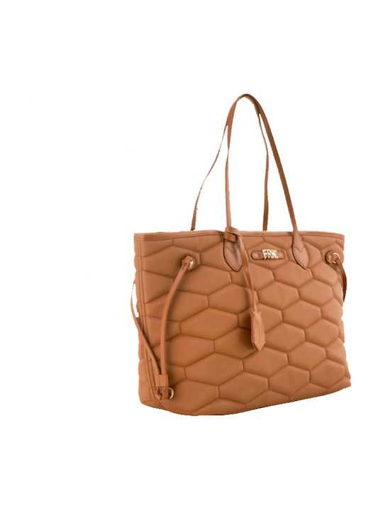 Set Leder Damentasche Shopper Schultertasche Braun