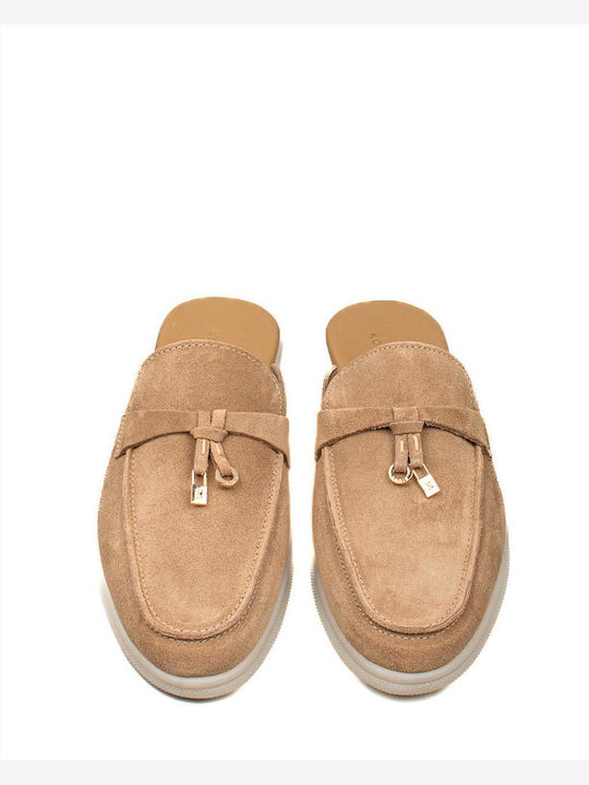 Komis & Komis Flat Mules σε Καφέ Χρώμα