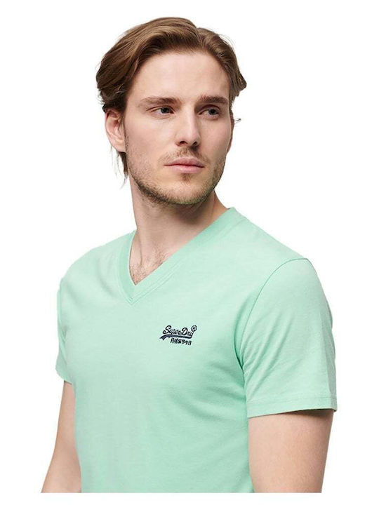 Superdry Emb Vee T-shirt Bărbătesc cu Mânecă Scurtă Light Green