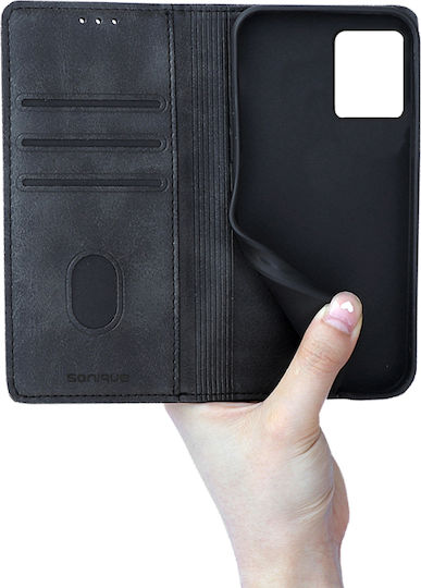 Sonique Wallet Synthetic Leather / Plastic / Silicone Black (Moto G14 4G / Moto G54 5G)