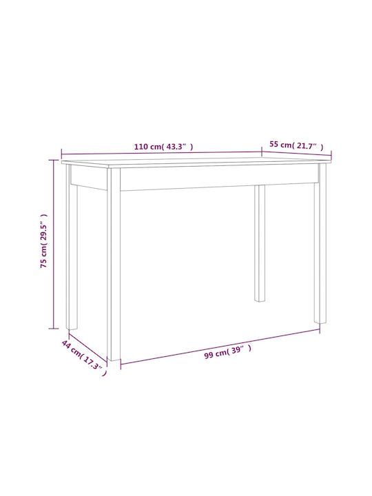Table Dining Room from Solid Wood Coffee 110x55x75cm