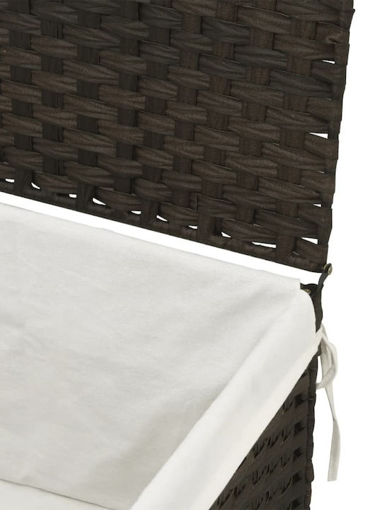 vidaXL Wicker Collapsible Laundry Basket with Lid 55.5x35x34cm Brown