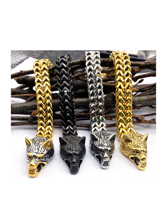 Wikingerwölfe Nordisches Amulett 316L 437 Armband