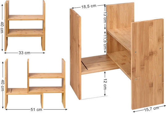 Songmics Suport De Masă Din Bambus 51x15.7x40cm Maro