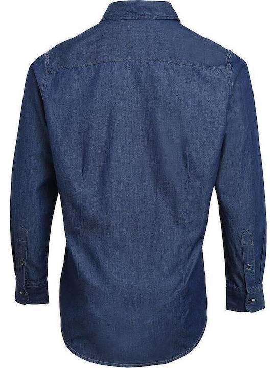 Μακρυμάνικo Τζιν Πουκάμισο Μπλε Τζιν (ιndigo Denim)