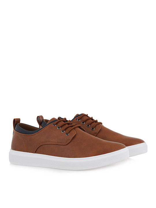 JK London Men's Synthetic Leather Casual Shoes Tabac Brown